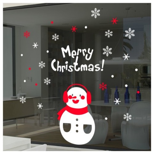 그래픽스티커,cc491-이빠진눈사람_크리스마스스티커,크리스마스,데코,스티커,꾸미기,인테리어,눈사람,겨울,성탄,눈,눈꽃,포인트,귀여운