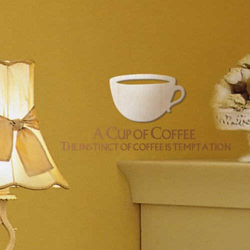 [나무자전거] 우드스티커[DB] 수납정리-커피컵(반제품나무소재입체월데코)/커피/카페, 나무자전거
