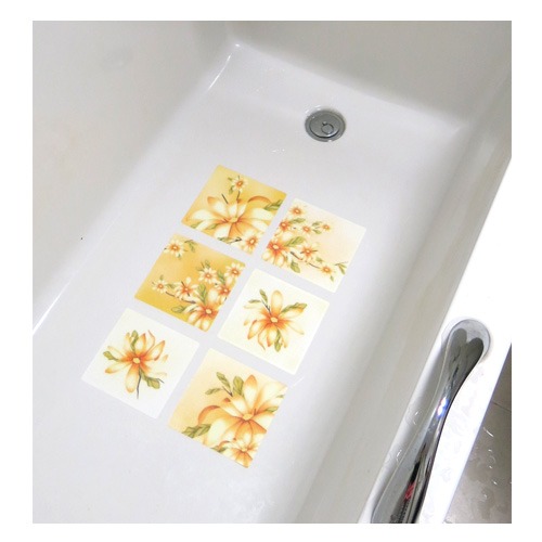 [나무자전거]욕실논슬립스티커 uni-N 32002] 로망노란꽃(6매), 나무자전거