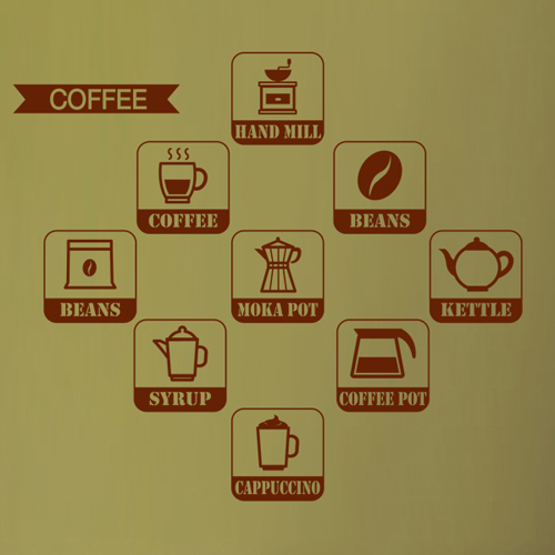 [나무자전거]그래픽스티커[GG] cs087-커피집 아이콘들, 나무자전거