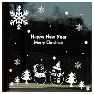 그래픽스티커,id036-눈사람이랑(중형)_크리스마스스티커,눈꽃,눈사람,산타,트리,장식,루돌프,성탄절,겨울,메리크리스마스,선물,나무,레터링,연말