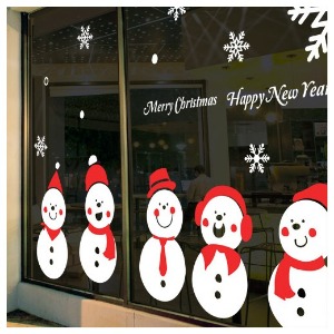 그래픽스티커,ts070-눈사람들_크리스마스스티커,눈꽃,눈사람,산타,트리,장식,루돌프,성탄절,겨울,메리크리스마스,선물,나무,레터링,