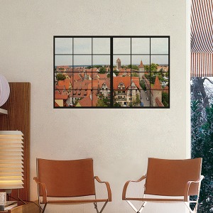 [나무자전거]창문형포인트뮤럴시트지[huea] window-09(접착)풍경,도시,유럽, 나무자전거