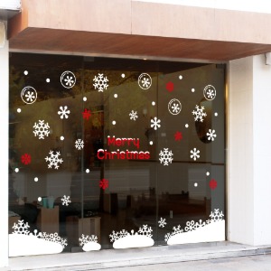 [나무자전거]크리스마스그래픽스티커[wooa] 눈내리는밤 gsc-003/눈꽃, 나무자전거