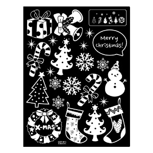 [나무자전거]크리스마스데코스티커[uni]815x 메리크리스마스/눈사람/선물/양말, 나무자전거