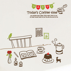 [나무자전거] 그래픽스티커 [mk] [GSI-039] today&#039;s coffee time , 나무자전거