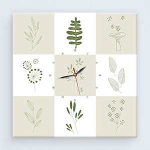 노프레임시계 [GG] cw280-자연의잎사귀노프레임벽시계, 나무자전거