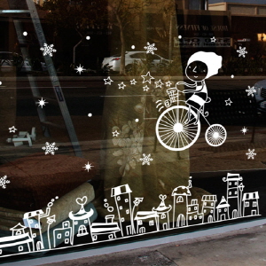 [나무자전거] 그래픽스티커 [GG] ij168-크리스마스날 마법의 자전거를 타고, 나무자전거