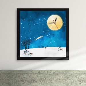 [나무자전거]인테리어액자시계 [GG] iz198-달빛겨울밤액자벽시계, 나무자전거
