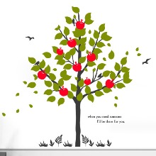 그래픽스티커,cr584-나의사과나무,사과,나무,자연,식물,잔디,새,봄,꾸미기,인테리어,셀프,스티커,그래픽,리폼,포인트,일러스트,데코,시트지