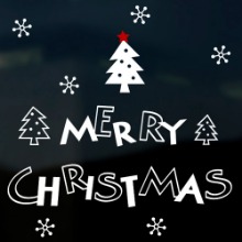 [나무자전거] 크리스마스스티커 [ahu] 델리오/크리스마스트리/눈꽃, 나무자전거