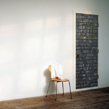 [나무자전거]현관문시트지[huea] moon-221 콘크리트벽돌무늬(빈티지애쉬), 나무자전거