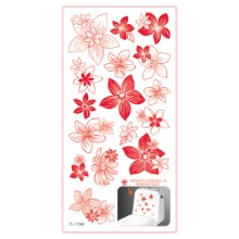 [나무자전거]욕실주방데코스티커 uni-T 17068 붉은패턴꽃(2장구성), 나무자전거
