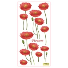 [나무자전거]욕실주방데코스티커 uni-T 17088 붉은양귀비꽃(2장구성), 나무자전거