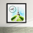 [나무자전거]인테리어액자시계 [GG] cy243-명소 일러스트_에펠탑, 나무자전거