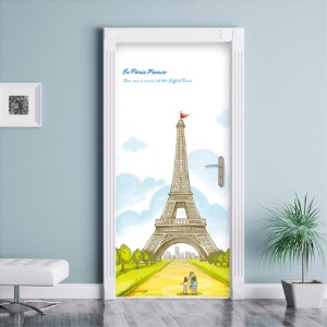 [나무자전거]현관문시트지 [m]에펠탑, 나무자전거