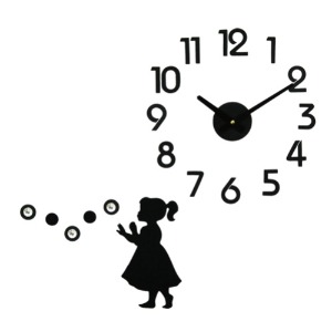 [나무자전거]DIY벽시계[BZ]015 귀여운아이,무소음(못필요없는시공), 나무자전거